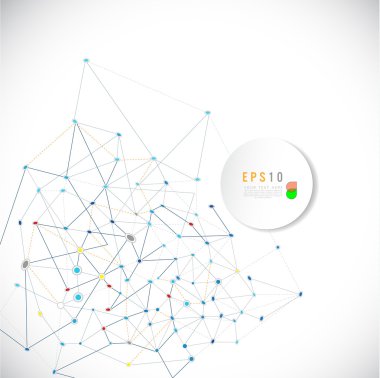 Soyut kafes arka plan çizgiler ve şekiller boş daireler, fütüristik tasarımı, vektör çizim ile