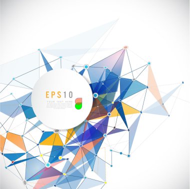 Soyut kafes arka plan çizgiler ve şekiller boş daireler, fütüristik tasarımı, vektör çizim ile