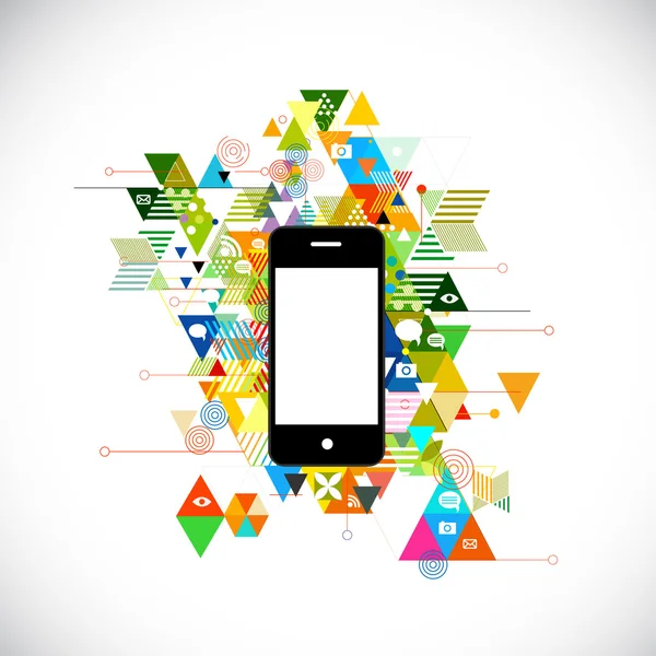 Mobil ve renkli geometrik grafik şablonu için kurumsal iş, el ilanı, broşür, afiş, kapağı. vektör çizim