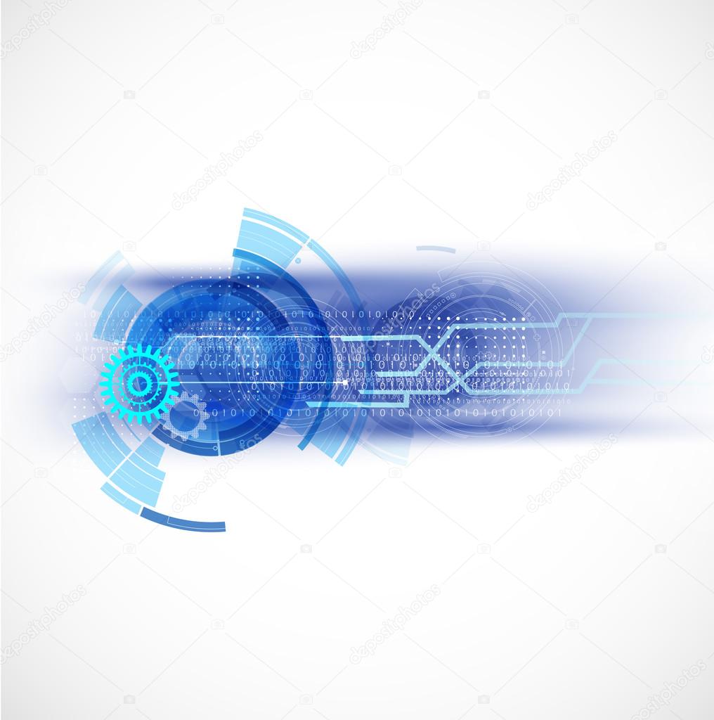 Abstract futuristic motion blurred and circuit technology line isolated white background, vector illustration