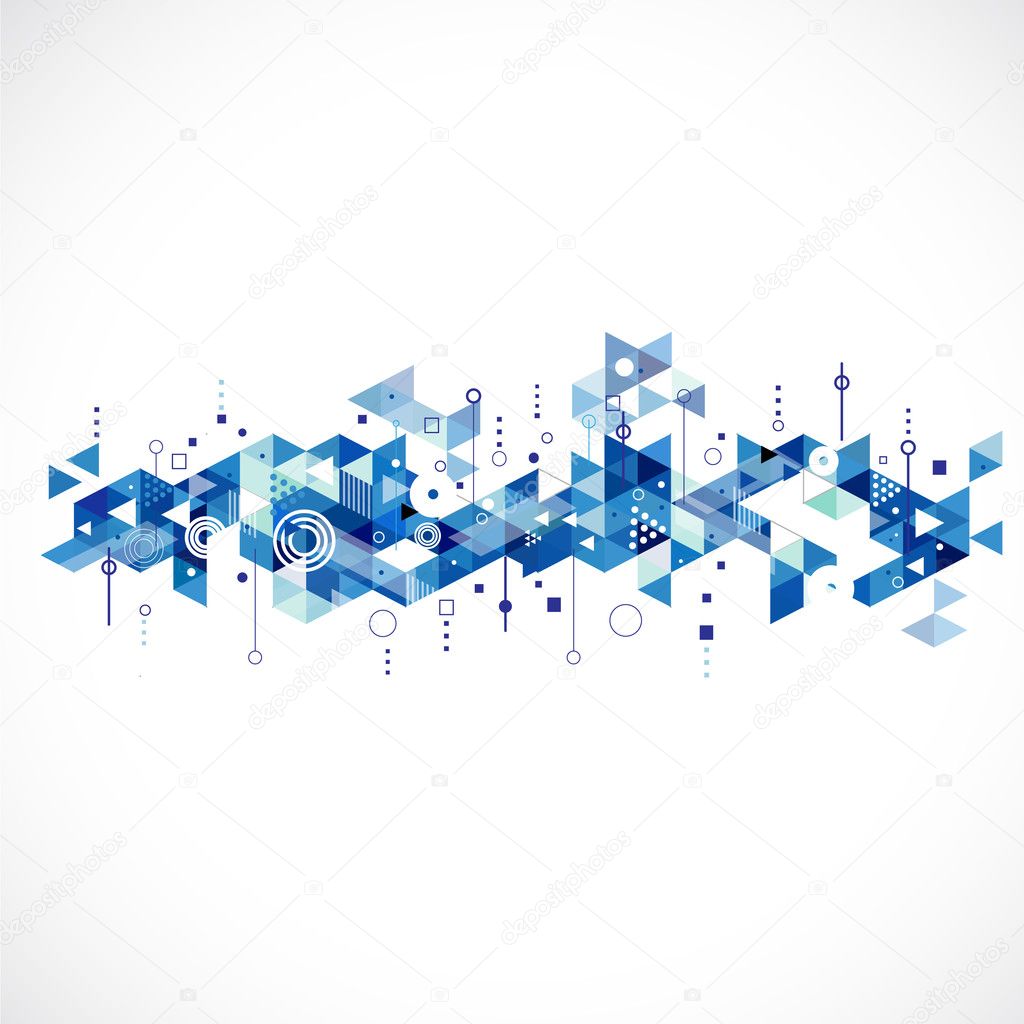 Abstract creative blue triangle template, vector illustration 