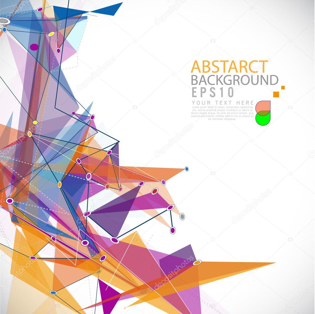 Abstract mesh colorful background lines and shapes with blank circles, futuristic design, vector illustration