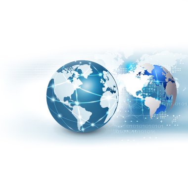 Hareket akışı arka plan üzerinde fütüristik dünyada ağ iletişim ve teknoloji kavramı