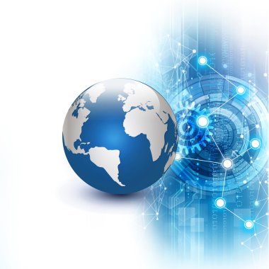 Hareket akışı arka plan üzerinde fütüristik dünyada ağ iletişim ve teknoloji kavramı