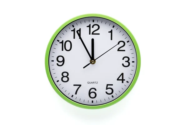 Cinq Minutes Douze Heures Horloge Sur Fond Blanc Chemin Coupe Image En Vente