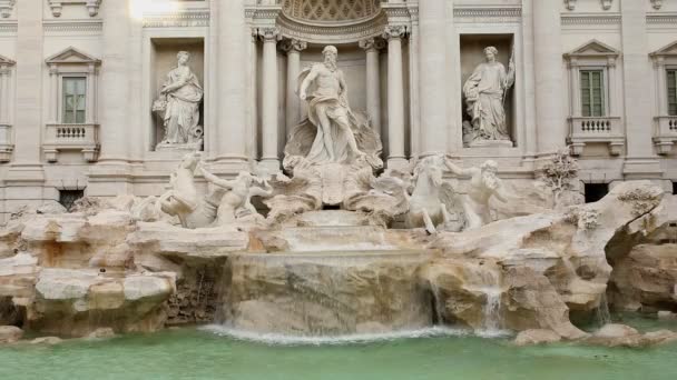 Jeden Najbardziej Popularnych Zabytków Rzymie Fontanna Trevi — Wideo stockowe