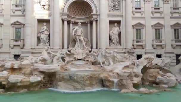 Fontanna Trevi Rzymie Fontanna Trevi Jest Największą Barokową Fontanną Jest — Wideo stockowe