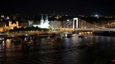 Macaristan 'da Budapeşte ve Tuna seti havacılık manzarası