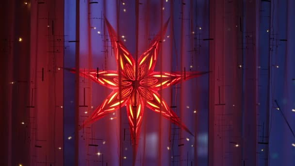 Gwiazda Dekoracyjna Betlejem Świeci Oknie Podczas Świąt Bożego Narodzenia Niemczech — Wideo stockowe
