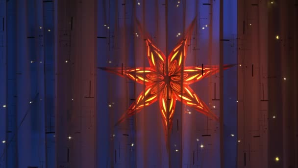 Estrella Resplandeciente Belén Ventana Una Decoración Tradicional Ventana Navidad Alemania — Vídeos de Stock