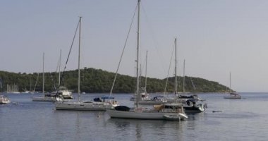 Yatlar bir yaz akşamı marinada bir şamandıraya demirlemişti.