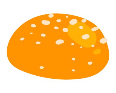 Somun beyaz ekmek, taze pişmiş yiyecekler, kızarmış kıtır ekmek, iyi bir fırın tasarımı karikatür tasarımı vektör çizimi, beyaz üzerine izole edilmiş..