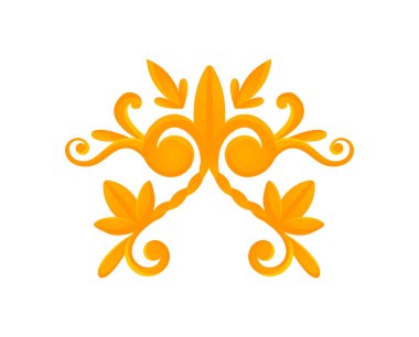 Klasik altın çerçeveler, zarif resim dekorasyonu, lüks, süslü görünüş, çizgi film stili vektör çizimi, beyaz üzerine izole edilmiş..