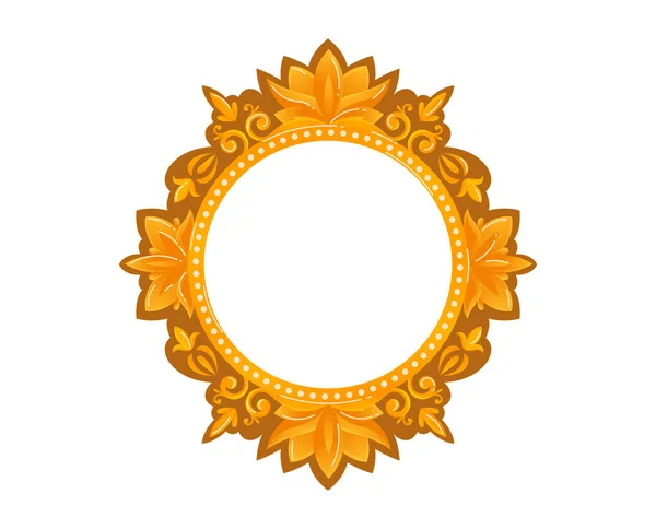 Conjunto de marcos de oro vintage, elegante decoración de la imagen, lujoso, aspecto adornado, ilustración vectorial de estilo de dibujos animados, aislado en blanco. — Vector de stock