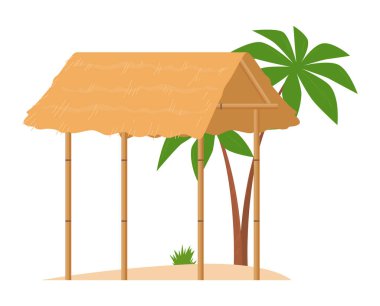 Açık hava çadırı, balonlar dekorasyon tepe örtüsü, beyaz tente, güneş gözlüğü koruması, tasarım, düz stil vektör çizimi..