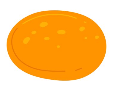 Somun beyaz ekmek, taze pişmiş yiyecekler, kızarmış kıtır ekmek, iyi bir fırın tasarımı karikatür tasarımı vektör çizimi, beyaz üzerine izole edilmiş..