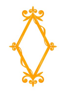 Klasik altın çerçeveler, zarif resim dekorasyonu, lüks, süslü görünüş, çizgi film stili vektör çizimi, beyaz üzerine izole edilmiş..