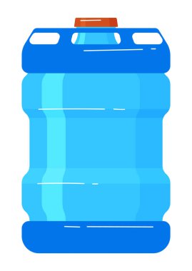 Boş konteynır, beyaz, benzin deposu, depolama ekipmanı, tasarım, düz biçim illüstrasyon üzerine izole edilmiş teneke kutu kullan.