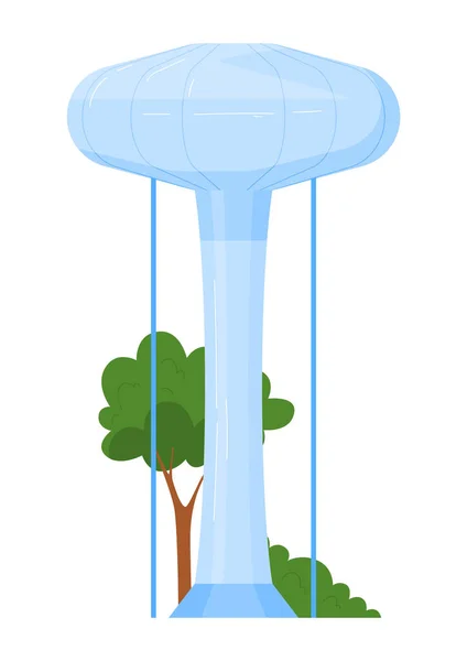 Wassertürme, sichere Wasserspeicherung, Flüssigkeitsspeicher, Vektor-Illustration im Cartoon-Stil, isoliert auf weiß. Vielfältige vertikale Bauten, Strukturen für die Wasserinfrastruktur. — Stockvektor