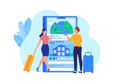 İş seyahati planlama, yürütme gezisi, modern gezgin, çantalı adam, yaşam tarzı, çizgi film vektör çizimi, beyaz üzerine izole edilmiş.