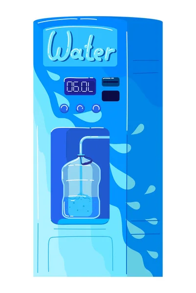 Water vending machine, health protection sign, concept passive business, cartoon vector illustration, isolated on white. — Stock Vector