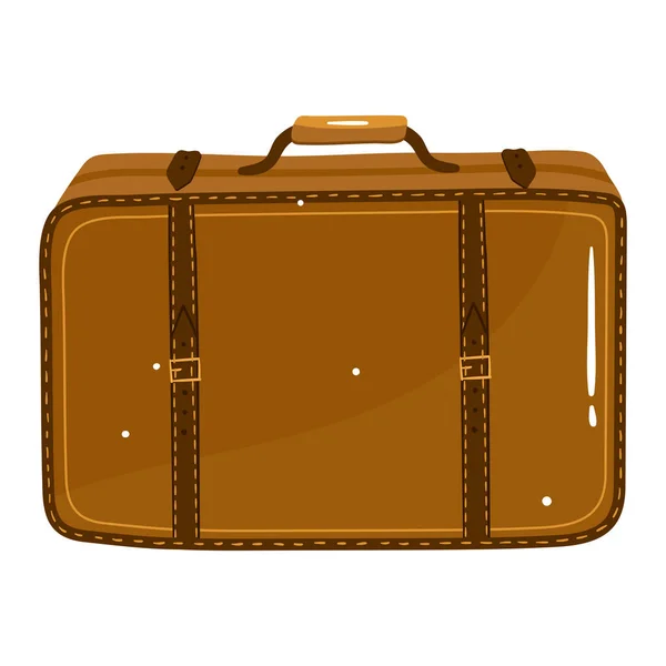 Valise de voyage, vacances bagages, fond d'été, à l'extérieur, isolé sur blanc, design, illustration vectorielle de style plat. — Image vectorielle