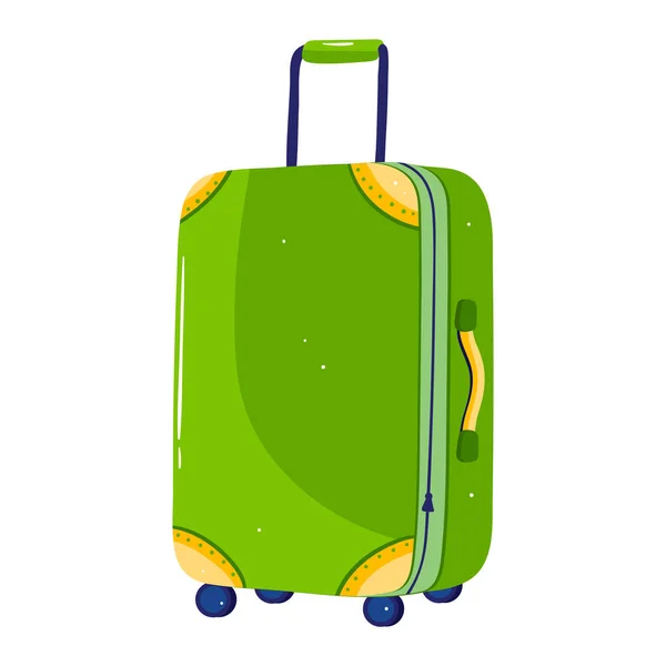 Travel suitcase, luggage vacation, summer background, outdoors, isolated on white, design, flat style vector illustration. — Stock Vector