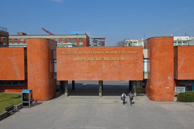 Zlin 'deki Ayakkabı Müzesi. Zlin, Çek Cumhuriyeti 'nin Moravya bölgesinin yönetim ve kültür merkezidir.