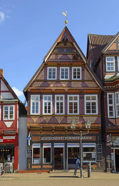 Street Historical Half Timbered Houses Old City Celle Germany — Stock Photo, Image