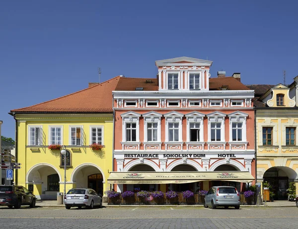 Historische Häuser Auf Dem Friedensplatz Domazlice Böhmen Tschechien — Stockfoto