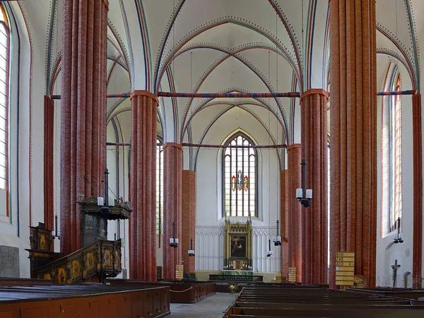 Церковь Святой Марии Грайфсвальд Немецкая Кирпичная Готическая Церковь Начата Базилика — стоковое фото