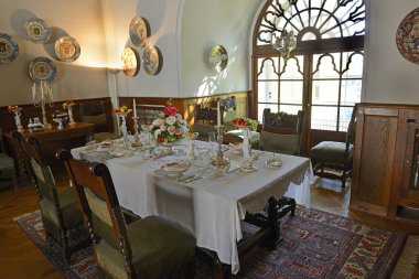 Ünlü şato Hradec nad Moravici, Moravia, Opava bölgesi, Silezya, Çek Cumhuriyeti. Ulusal kültürel dönüm noktası.