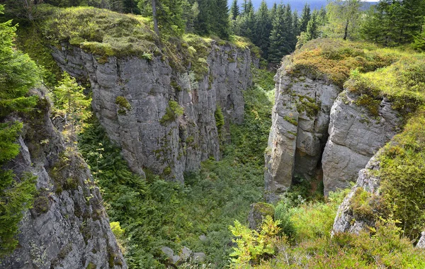 Conjunto Rocas Llamado Fosa Del Lobo Las Montañas Mineral Erzgebirge — Foto de Stock