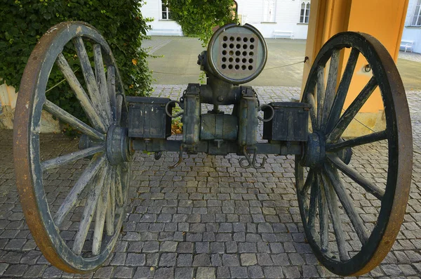 Eski Bronz Mitrailleuse Fransız Makineli Tüfek Modeli 1867 Kalibre Menzil — Stok fotoğraf