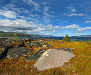 Kuzey Norveç 'te Kuzey Kutup Dairesi içinde yer alan Alta' daki tarih öncesi kaya sanatı. Alta 'daki kaya sanatı UNESCO Dünya Mirası Sitesi' ne ait.