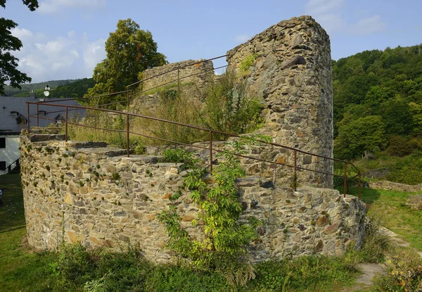 Die Ruinen Der Burg Krupka Erzgebirge Böhmen Tschechien Region Südosten — Stockfoto