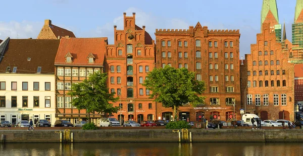 Luebeck Alemanha Alemão Lbeck Casas Históricas Beira Mar Cidade Velha — Fotografia de Stock