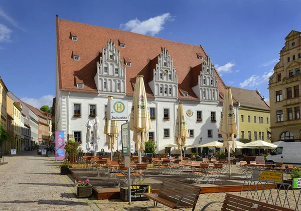 Hlavní Náměstí Radnicí Starého Města Meissen Sasko Německo — Stock fotografie