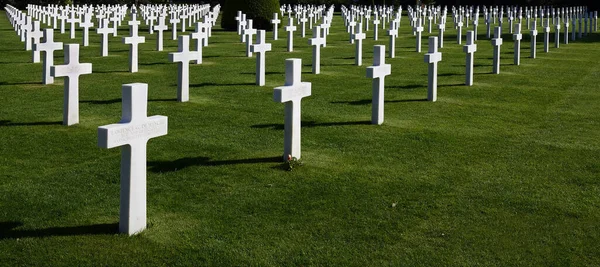 Cmentarz Colleville Sur Mer Normandia Francja Znajduje Się Pobliżu Day — Zdjęcie stockowe