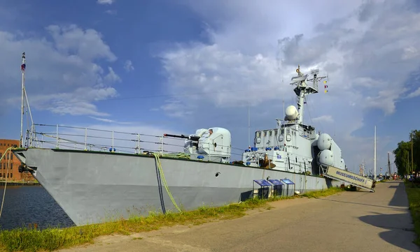 Pohled Přístav Peenemuende Ostrově Usedom Baltském Moři Malá Raketová Loď — Stock fotografie