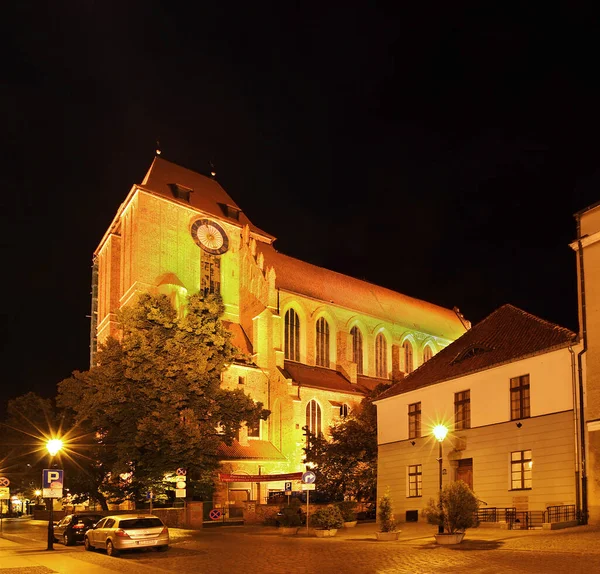 Nocne Uliczki Starego Miasta Toruniu Toruń Stare Historyczne Miasto Wpisane — Zdjęcie stockowe