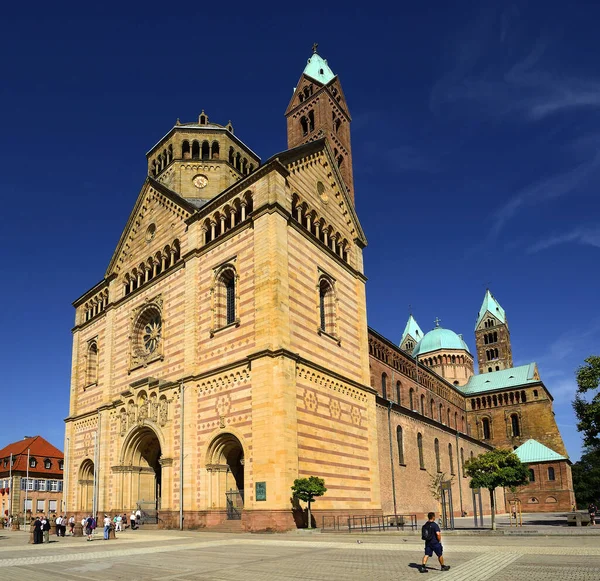 Speyer Alemanha Entrada Principal Fachada Calçada Praça Dom Domplatz Famosa — Fotografia de Stock