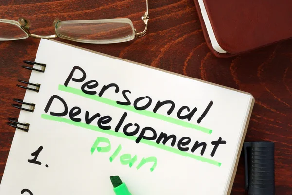 Personal development written in a notebook. — Stock Photo, Image