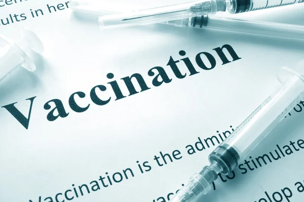 Parole Concetto di vaccinazione scritto su carta . — Foto Stock