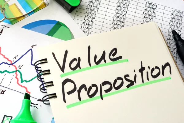 Value Proposition written on a notepad sheet. — Stock Photo, Image