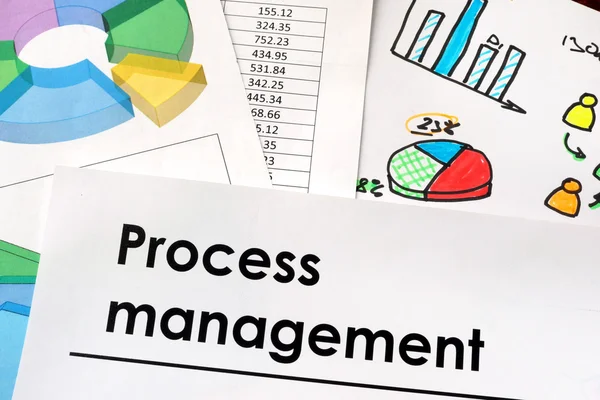 Prozessmanagement-Zeichen auf Papier geschrieben. — Stockfoto