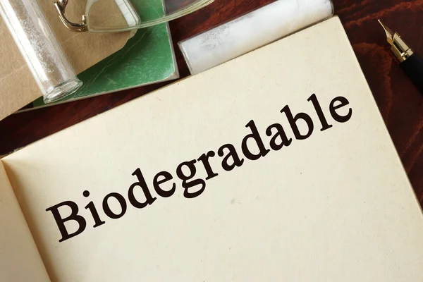 Biodegradable written on a page. Chemistry concept. — Stock Photo, Image