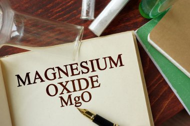 Word magnezyum oksit bir sayfada yazılı. Kavramı kimya.