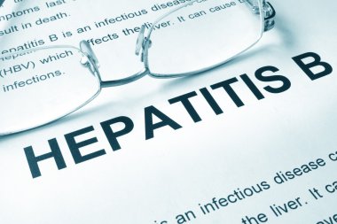 Hepatitis B written on a page. Medical concept. clipart