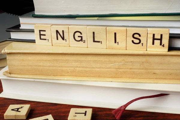 Anglické slovo od dřevěné kostky s písmeny. — Stock fotografie